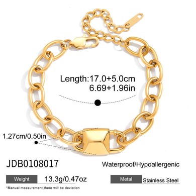 Modernes Schloss Edelstahl Gold Farbe Damen Schmuck Sets h5 Bild2