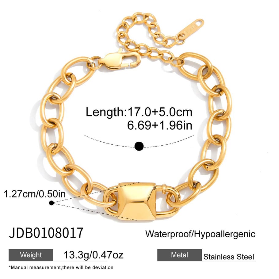 Modernes Schloss Edelstahl Gold Farbe Damen Schmuck Sets h5Bild2