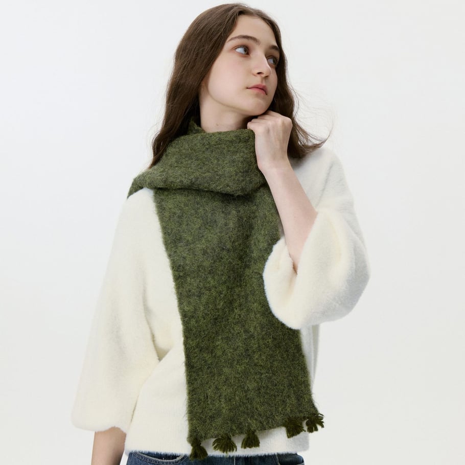 Sciarpa invernale da donna in lana con nappe Vogue, 1 pezzo h5Immagine3