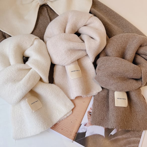 1 Piece Simple Solid Color Rayon Winter Scarf 2