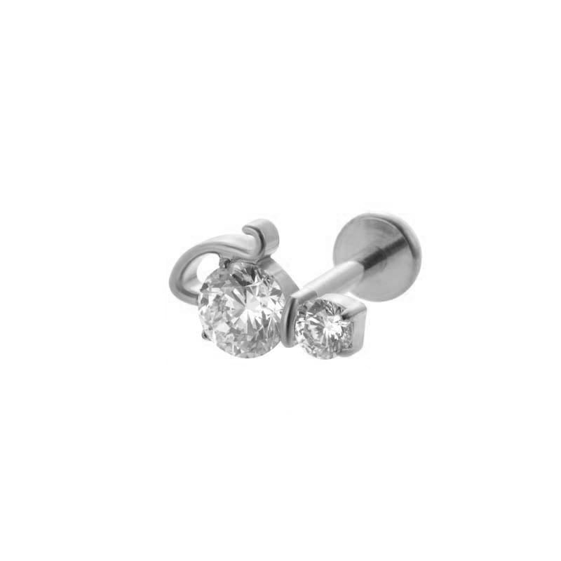 1 stuk strikknoop titaniumlegering goudkleurige zirkoon piercing oorbellen voor dames