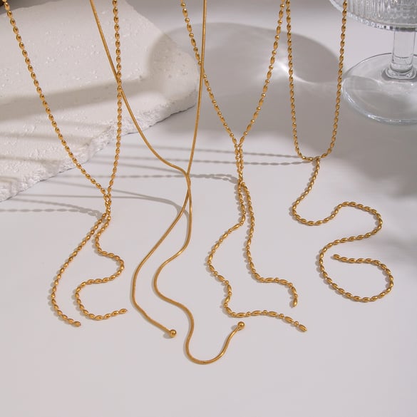 Collana in acciaio inossidabile con catena a forma di Y da 1 pezzo 2
