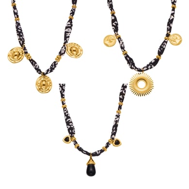 Collar con colgante de acero inoxidable dorado con forma circular de diseño para mujer de 1 pieza h5 Imagen6