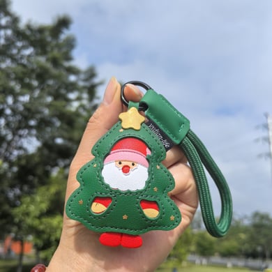 1 stuk schattige kerst leren tasbedel h5 