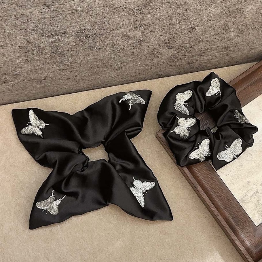 1 Parça Romantik Kelebek Polyester Kadın Saç Lastiği Resim3