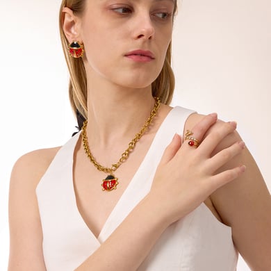 Vivid Ladybird Stainless Steel Gold Color Women's Jewelry Sets h5 Picture4