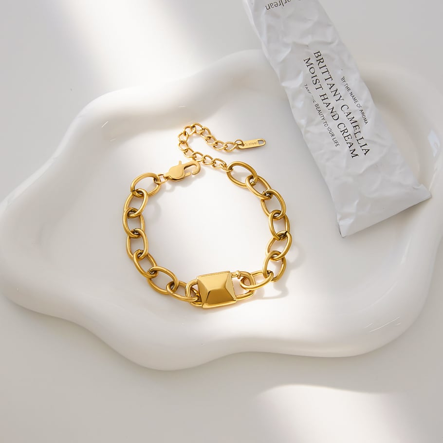Modernes Schloss Edelstahl Gold Farbe Damen Schmuck Sets h5Bild7