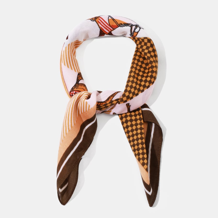 1 stuk retro geruite polyester bandana met paardenmotief h5Afbeelding2