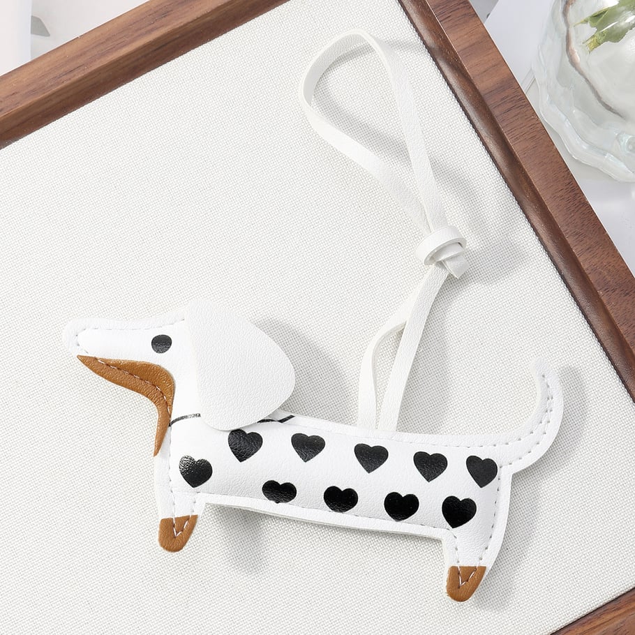 1 Adet Dachshund Karikatür Deri Kadın Çanta Süsü h5Resim5