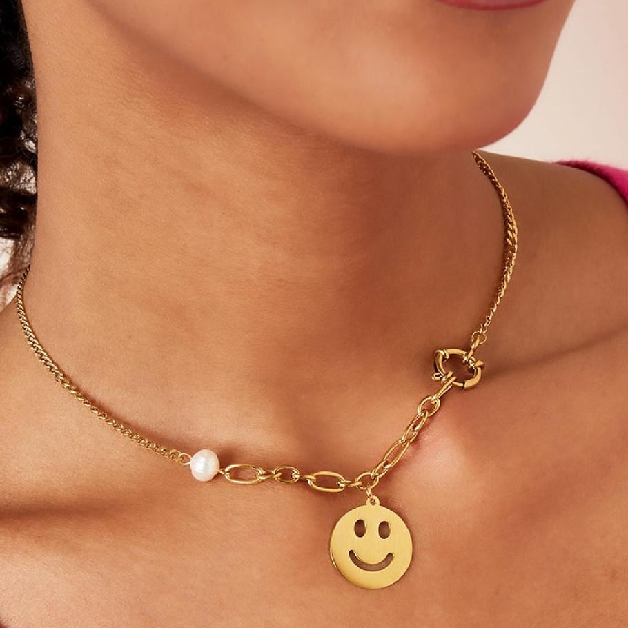 Stainless steel necklace smiley face Picture4