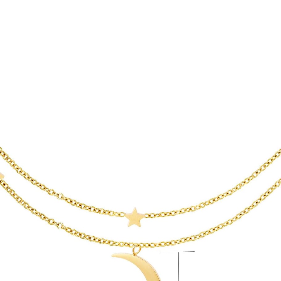 Double necklace moon and stars Picture4