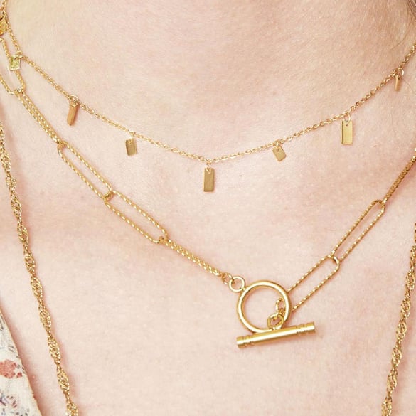 Collier Carrés Flottants
