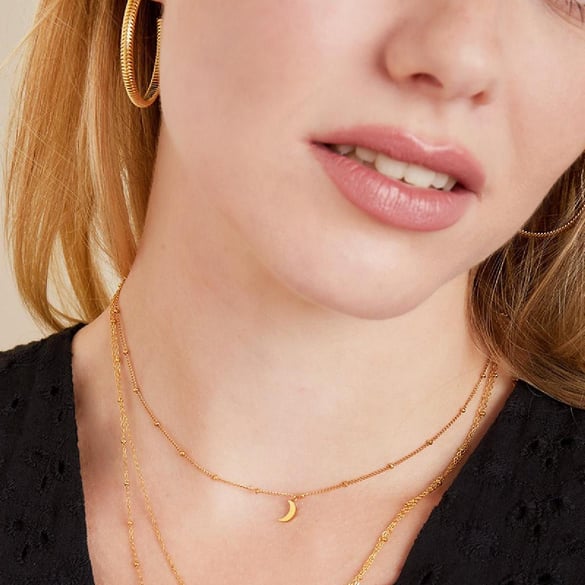 Stainless steel necklace Half Moon