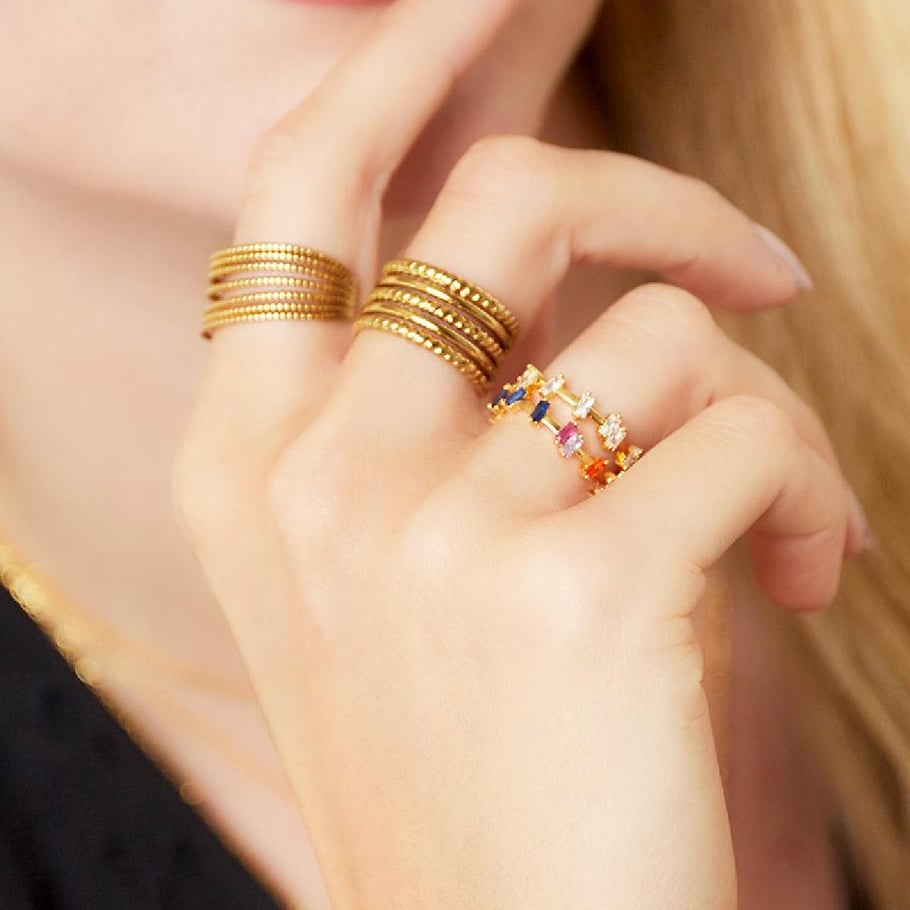 Verstellbarer Ring mit Zirkoniasteinen Bild4