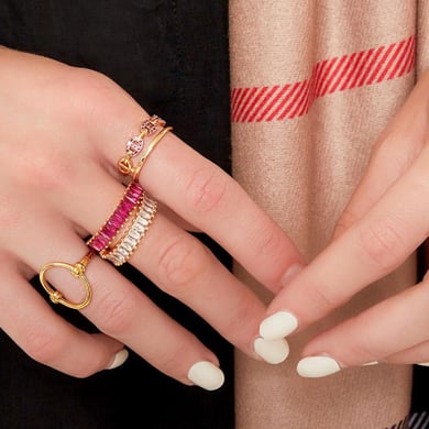 Adjustable colorful gems ring  h5 Picture4
