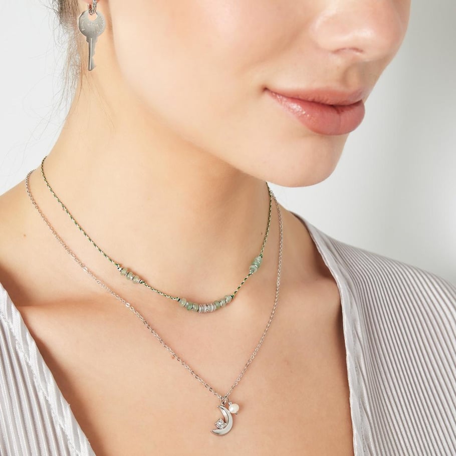 Necklace natural stones Black Natural stones Picture9