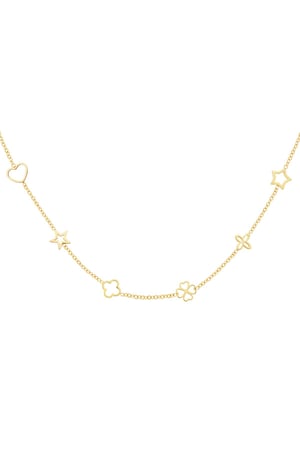 Necklace with figures Gold Color Stainless Steel h5 