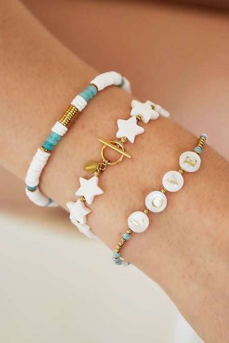 Stone bead bracelet - Beach collection Blue