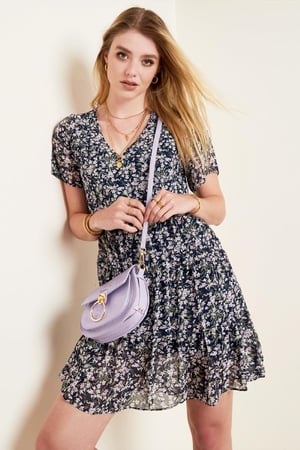 Summer dress with floral print Purple L h5 Picture2