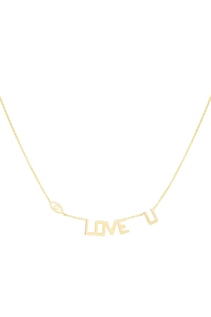 Necklace Love U Gold Color Stainless Steel h5 