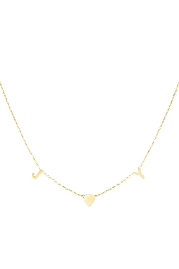 Necklace Joy Quote Gold Color Stainless Steel