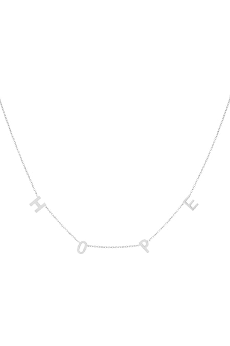 Collier Lettre HOPE en Acier Inoxydable - Couleur argent