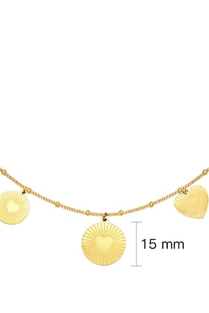 Necklace Locked in Love Gold Color Stainless Steel h5 Picture4