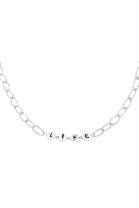 Necklace Beads Life Silver Color Stainless Steel