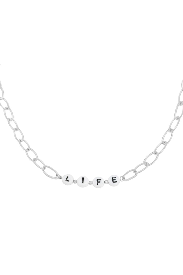 Necklace Beads Life Silver Color Stainless Steel 