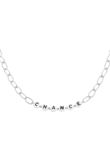 Necklace Beads Chance Silver Color Stainless Steel