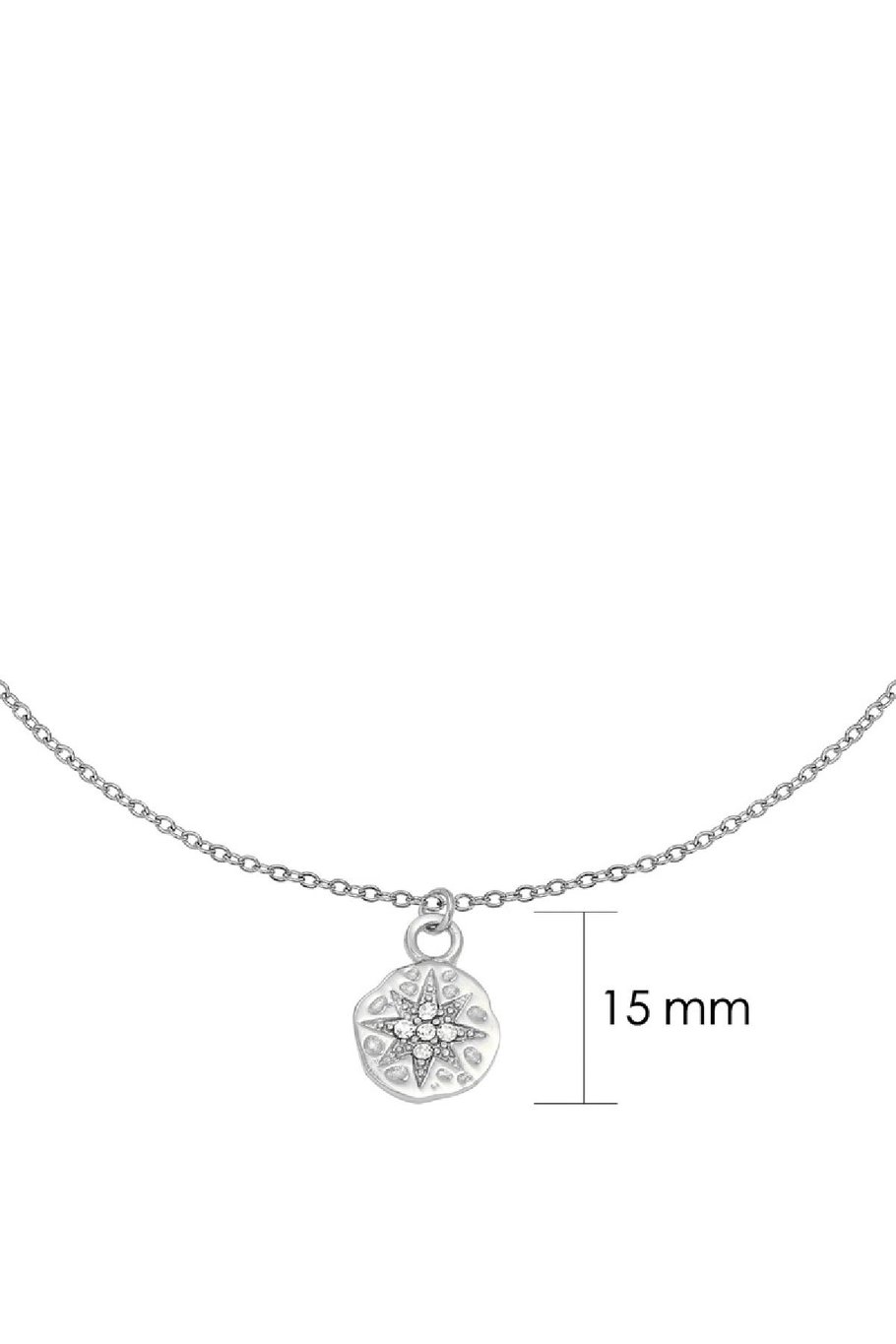 Necklace Hammered Star Silver Color Stainless Steel Picture2