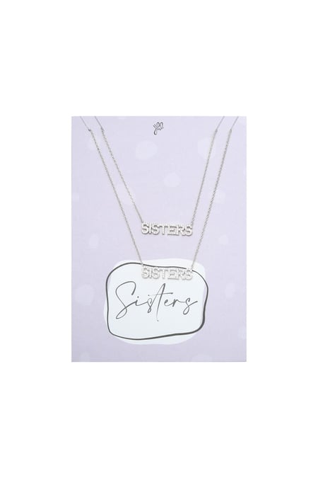 Necklace Sisters Set Silver Color Copper 2