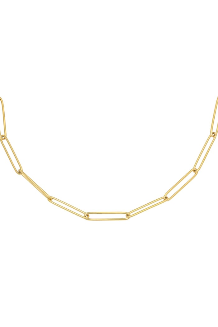 Necklace Plain Chain Gold Color Stainless Steel 