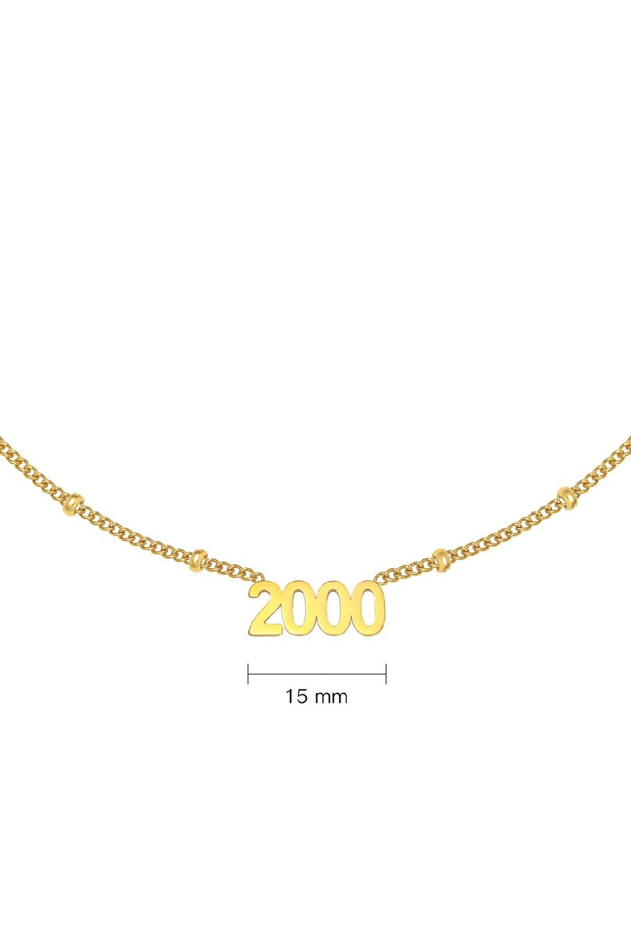 Halskette Year 2000 Goldfarbe Edelstahl Bild2
