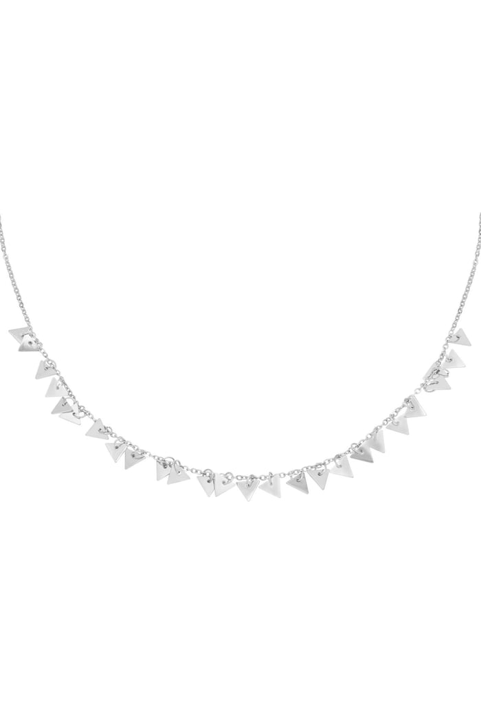 Necklace Floating Triangles Silver Color Stainless Steel 