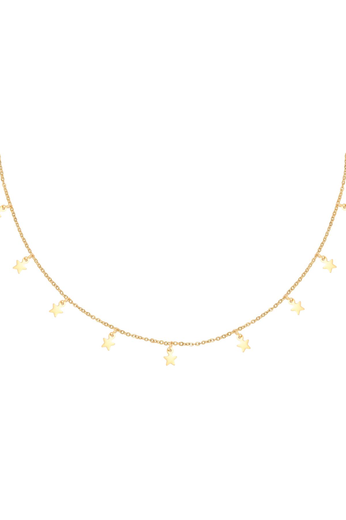 Necklace Floating Stars Gold Color Stainless Steel 