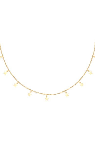 Necklace Floating Stars Gold Color Stainless Steel h5 