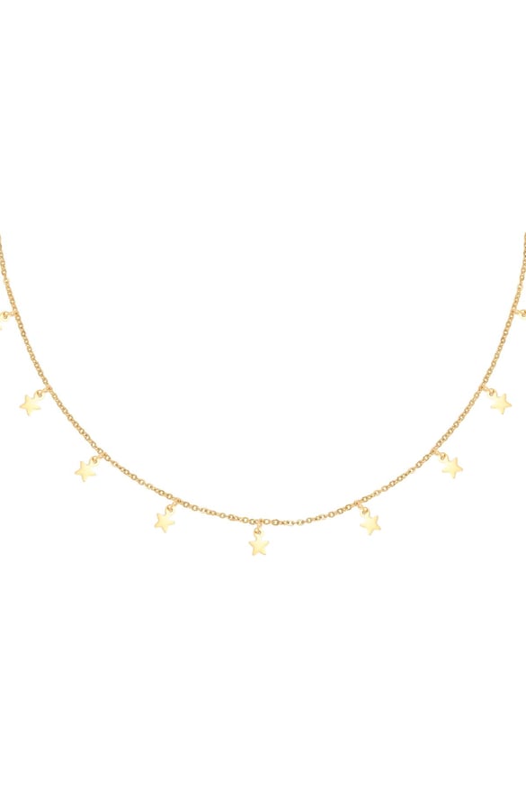 Necklace Floating Stars Gold Color Stainless Steel 2