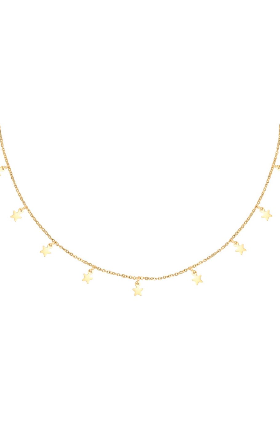 Necklace Floating Stars Gold Color Stainless Steel 