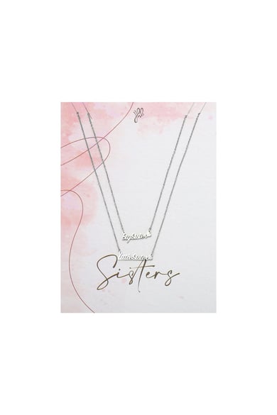 Kolye Büyük Küçük Kız Kardeş Silver Color Stainless Steel h5 