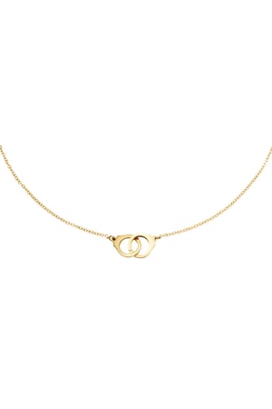 Necklace Handcuffs Gold Color Stainless Steel h5 