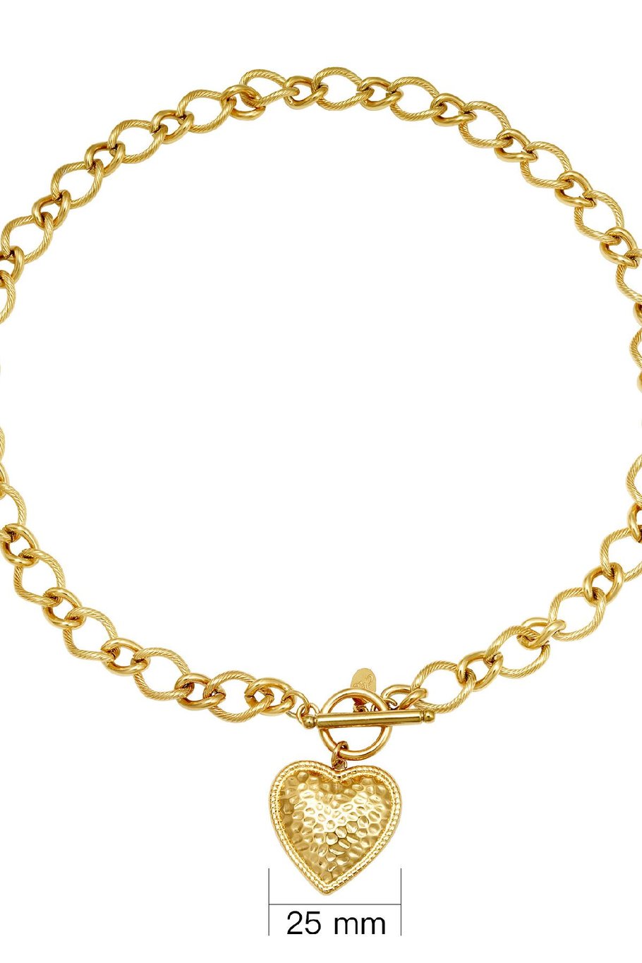 Necklace Heart of Gold Color Stainless Steel Picture2