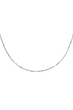 Silver color / Necklace Tiny Plain Chains Silver Color Stainless Steel 