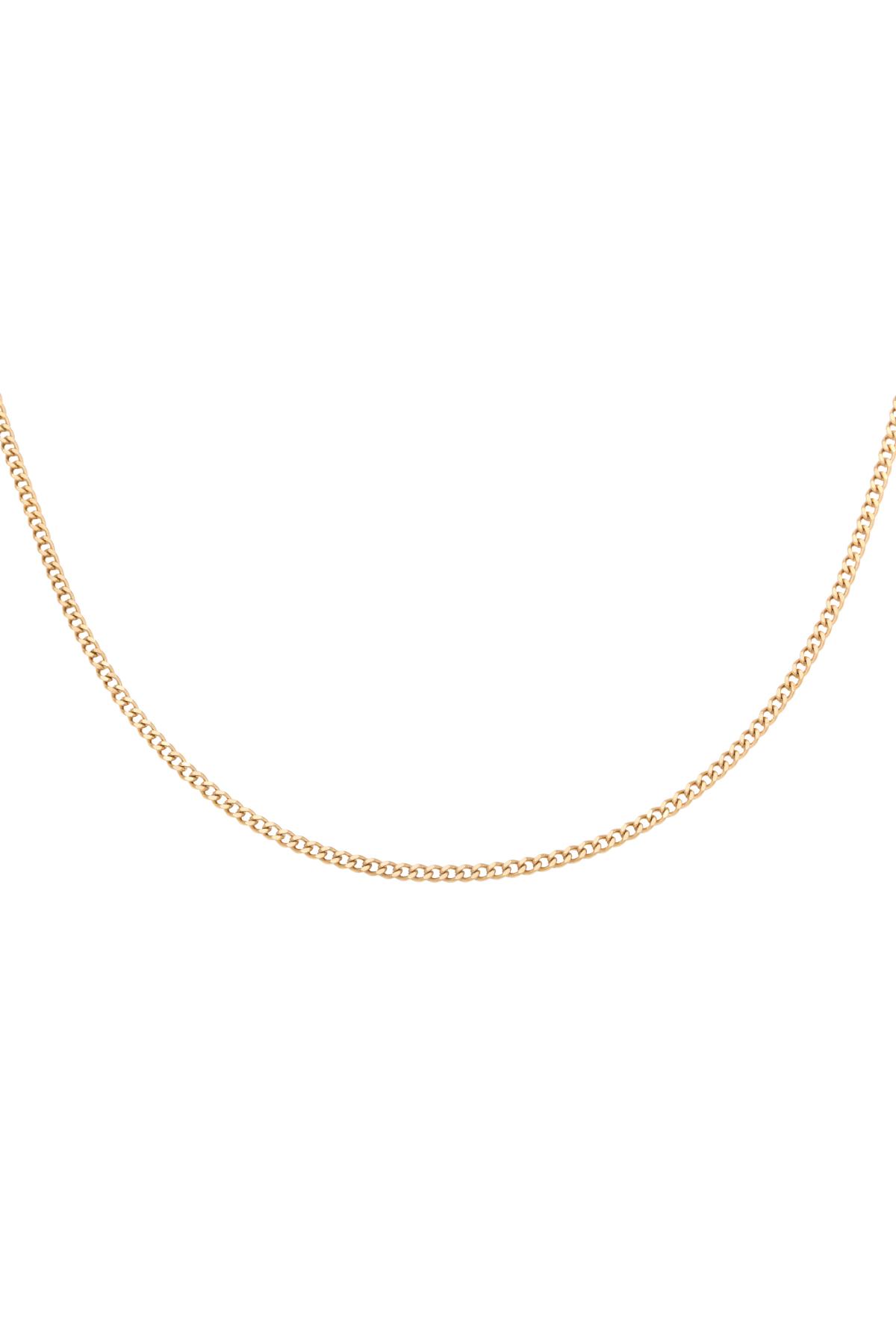 Necklace Tiny Plain Chains Gold Color Stainless Steel