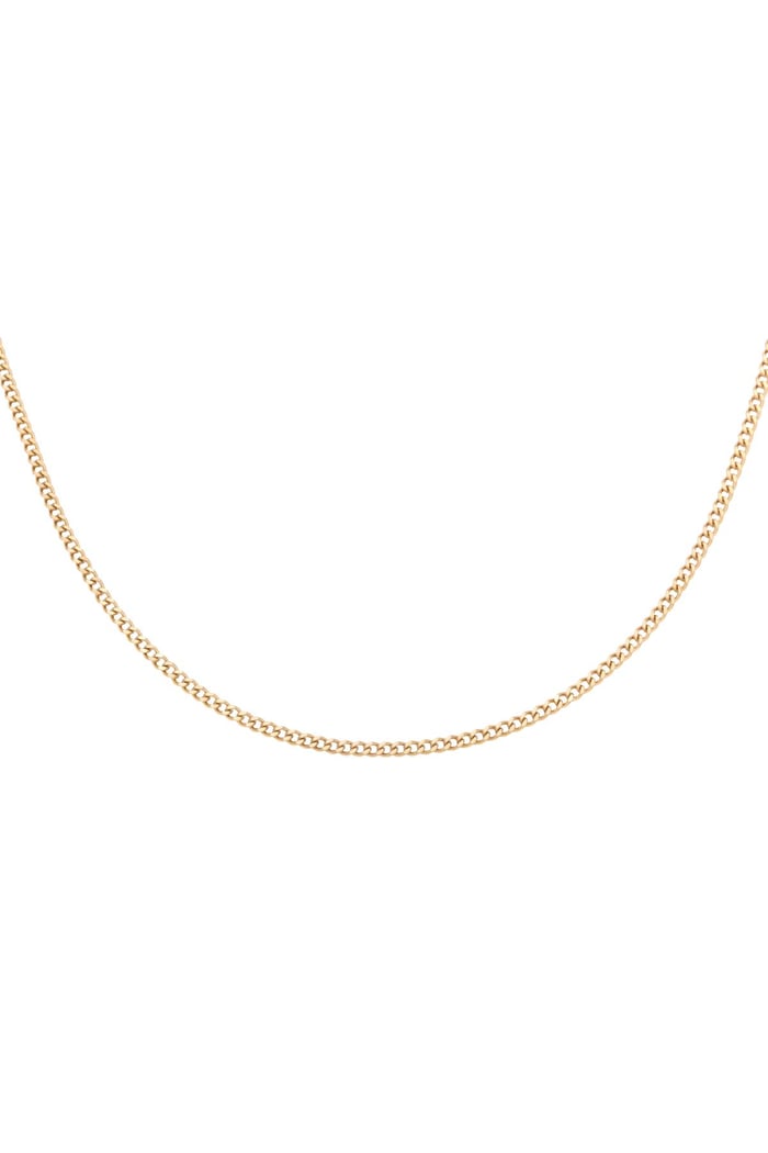 Necklace Tiny Plain Chains Gold Color Stainless Steel 