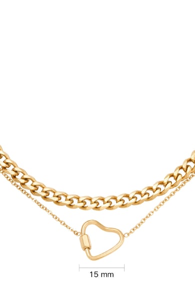 Ketting Chained Heart Goud kleur Stainless Steel h5 Afbeelding4