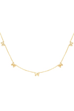 Necklace Little Butterflies Gold Color Stainless Steel h5 