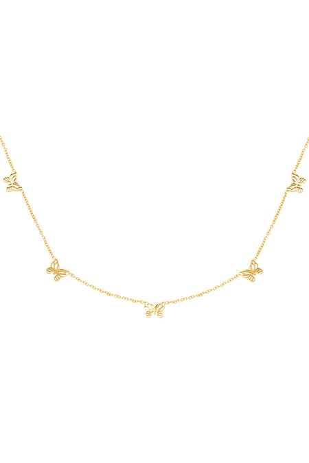 Necklace Little Butterflies Gold Color Stainless Steel