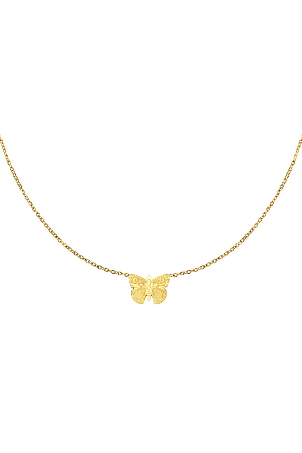 Necklace Butterfly Gold Color Stainless Steel