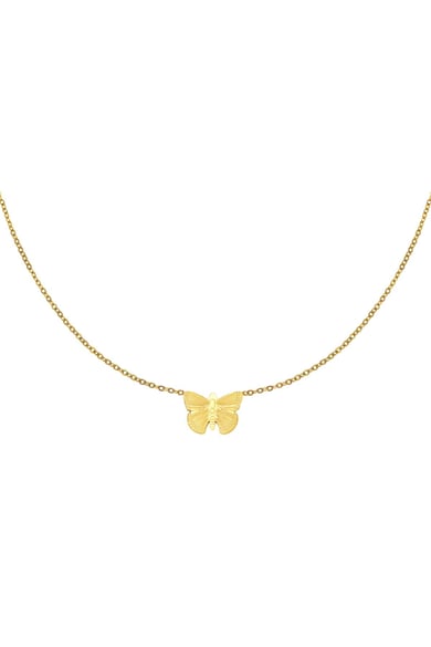 Necklace Butterfly Gold Color Stainless Steel h5 